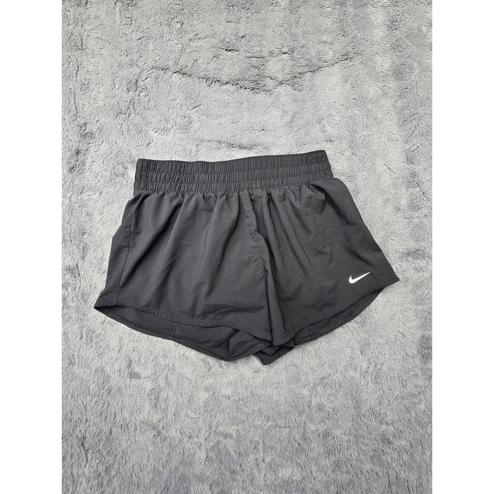 Nike Dri-FIT Womens Running Shorts Black Size Medium Elastic Waist 0425